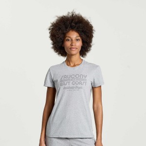 Light Grey Saucony Rested Women's T Shirts | Philippines S02715-C29