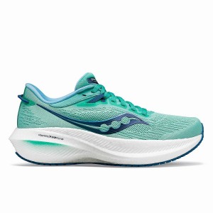 Mint / Navy Saucony Triumph 21 Women's Running Shoes | Philippines S02176-C68