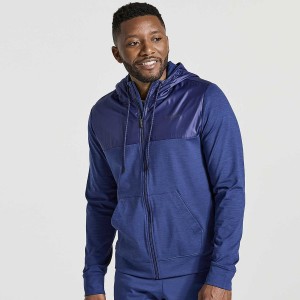 Navy Saucony Solstice Zip Hoody Men's Tops | Philippines S16285-Z34