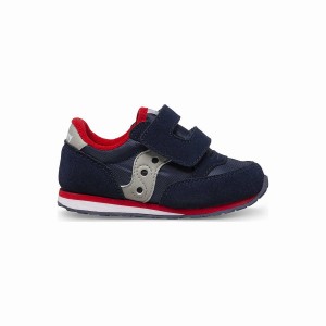 Navy / Grey / Red Saucony Baby Jazz Hook & Loop Kids' Sneakers | Philippines S17536-X43