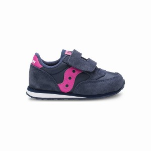 Navy / Pink Saucony Baby Jazz Hook & Loop Kids' Sneakers | Philippines S73064-W46