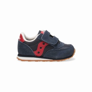 Navy / Red Saucony Jazz Hook & Loop Kids' Sneakers | Philippines S85947-B94