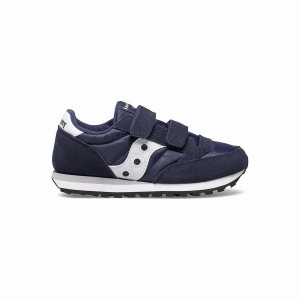 Navy / White Saucony Jazz Double Hook & Loop Kids' Sneakers | Philippines S83720-S92