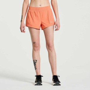 Orange Saucony Outpace 3" Women's Shorts | Philippines S45367-T73