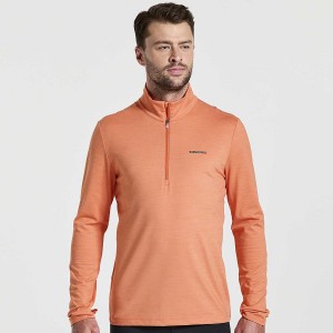 Orange Saucony Solstice 1/4 Zip Men's Tops | Philippines S75340-T62