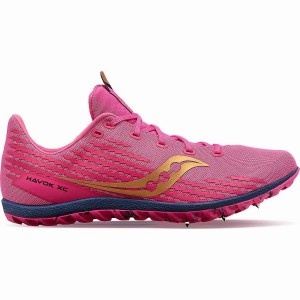 Pink / Navy Saucony Havok XC 3 Spike Men's Track Spikes | Philippines S47593-L94