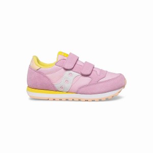 Pink / Yellow / Coral Saucony Jazz Double Hook & Loop Kids' Sneakers | Philippines S06952-A20