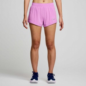 Purple Saucony Outpace 3" Women's Shorts | Philippines S97184-X60