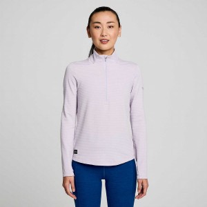 Purple Saucony Triumph 3D 1/2 Zip Women's Tops | Philippines S95318-U34