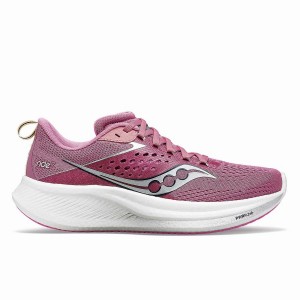 Purple / Silver Saucony Ride 17 Wide Women's Running Shoes | Philippines S83127-B98