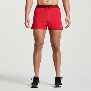 Red Saucony Outpace 3" Men's Shorts | Philippines S93078-H84