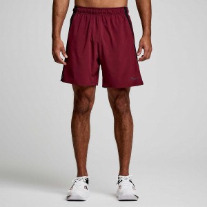 Red Saucony Outpace 7" Men's Shorts | Philippines S37945-X75