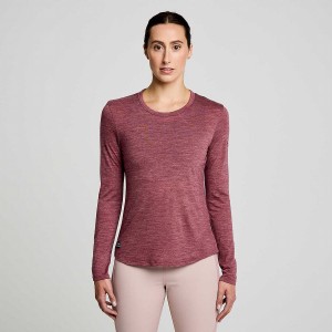 Red Saucony Peregrine Merino Long Sleeve Women's T Shirts | Philippines S73401-A17