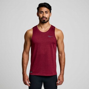 Red Saucony Stopwatch Singlet Men's Tank Top | Philippines S86901-E78