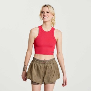 Rose Saucony Elevate Crop Women's Tops | Philippines S23170-D26