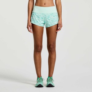 Turquoise Saucony Outpace 2.5" Split Women's Shorts | Philippines S92765-S52