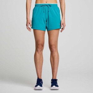 Turquoise Saucony Outpace 5" Women's Shorts | Philippines S49710-G78