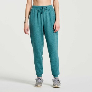 Turquoise Saucony Rested Women's Sweatpants | Philippines S41589-R02