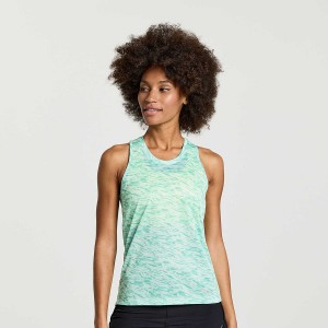 Turquoise Saucony Stopwatch Graphic Singlet Women's Tank Top | Philippines S27961-X27