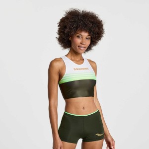 Umbra Saucony Elite Crop Women's Tops | Philippines S67594-Q07