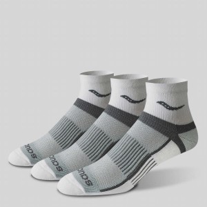 White Saucony Inferno Quarter 3-Pack Men's Socks | Philippines S98053-Y81