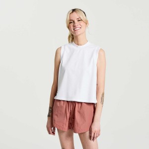 White Saucony Unwind Sleeveless Women's Tops | Philippines S65387-J30