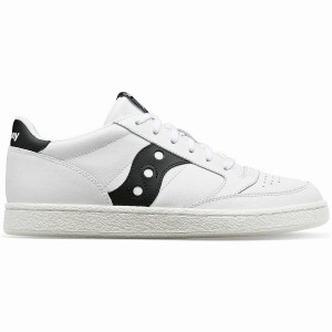 White / Black Saucony Jazz Court PU Men's Sneakers | Philippines S96514-E91