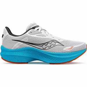 White / Blue Saucony Axon 3 Men's Running Shoes | Philippines S04932-E42