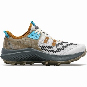 White / Brown Saucony Endorphin Rift Men's Running Shoes | Philippines S30579-G69