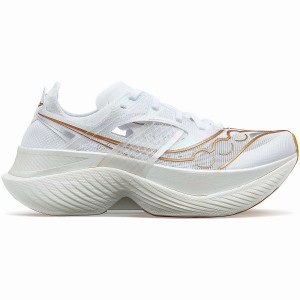 White / Gold Saucony Endorphin Elite Women's Running Shoes | Philippines S37415-K86