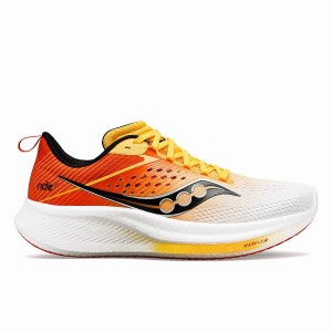 White / Gold Saucony Ride 17 Men's Running Shoes | Philippines S92451-X08