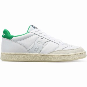 White / Green Saucony Jazz Court Athletic Women's Sneakers | Philippines S61475-X42