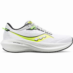 White / Green Saucony Triumph 21 Men's Running Shoes | Philippines S10946-B69