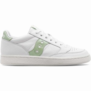 White / Light Green Saucony Jazz Court Metallic Women's Sneakers | Philippines S41327-B70