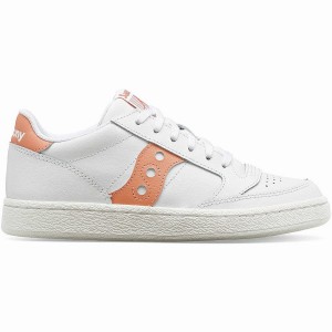 White / Pink Saucony Jazz Court PU Women's Sneakers | Philippines S51074-P75