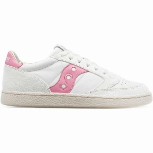 White / Pink Saucony Jazz Court Premium Women's Sneakers | Philippines S74610-K59