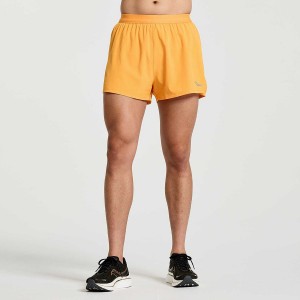 Yellow Saucony Outpace 2.5" Split Men's Shorts | Philippines S30871-Z26