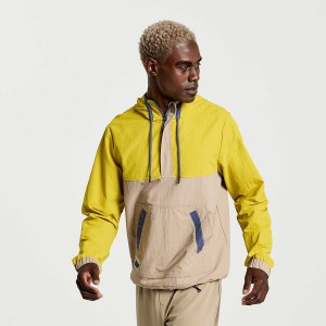 Yellow Saucony Rested Anorak Men's Tops | Philippines S46153-H98