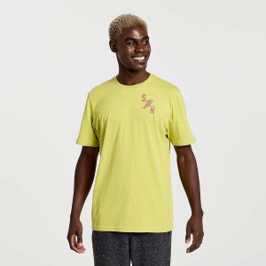 Yellow Saucony Rested Men's T Shirts | Philippines S61028-T09