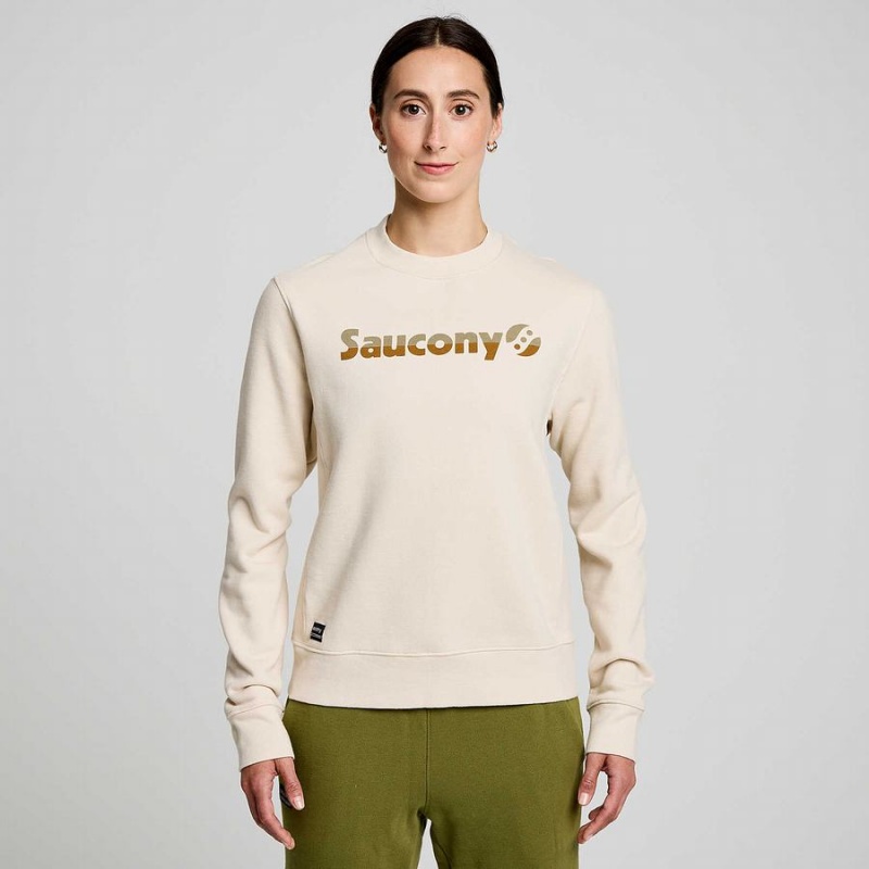 Beige Saucony Recovery Crew Men's Sweatshirt | Philippines S69153-U24