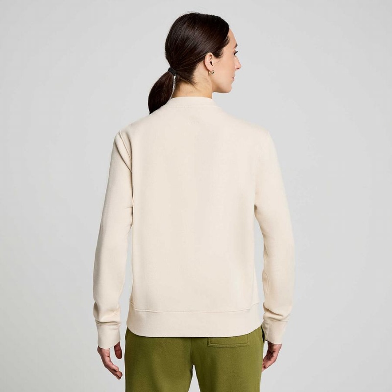 Beige Saucony Recovery Crew Men's Sweatshirt | Philippines S69153-U24