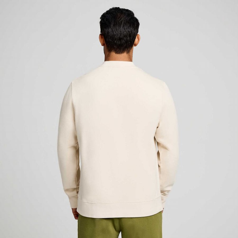 Beige Saucony Recovery Crew Men's Sweatshirt | Philippines S69153-U24