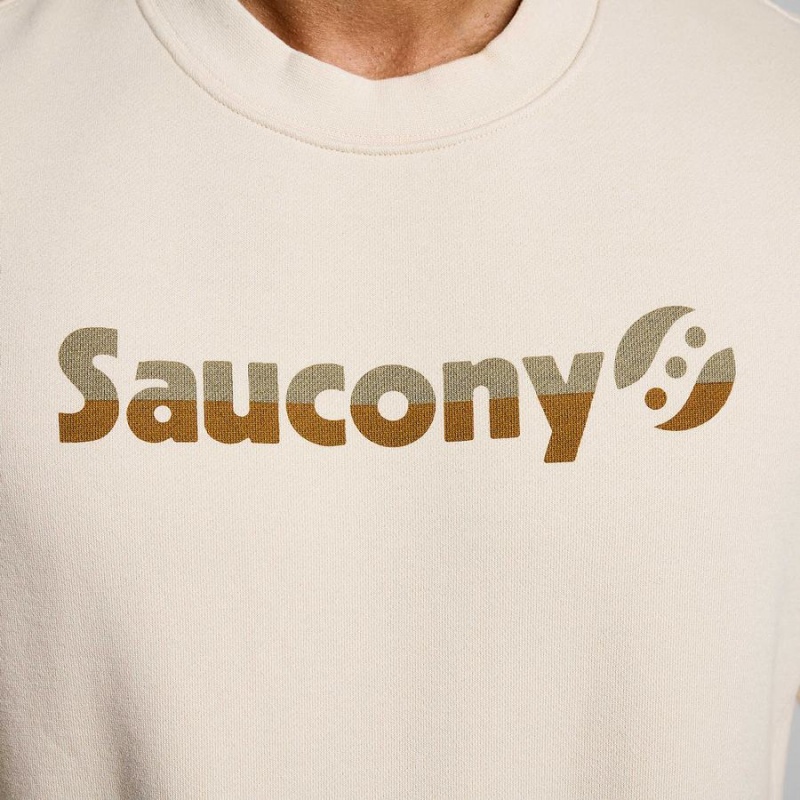 Beige Saucony Recovery Crew Men's Sweatshirt | Philippines S69153-U24