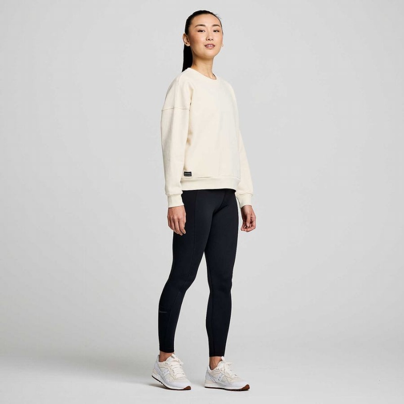 Beige Saucony Recovery Crew Women's Sweatshirt | Philippines S80956-G15