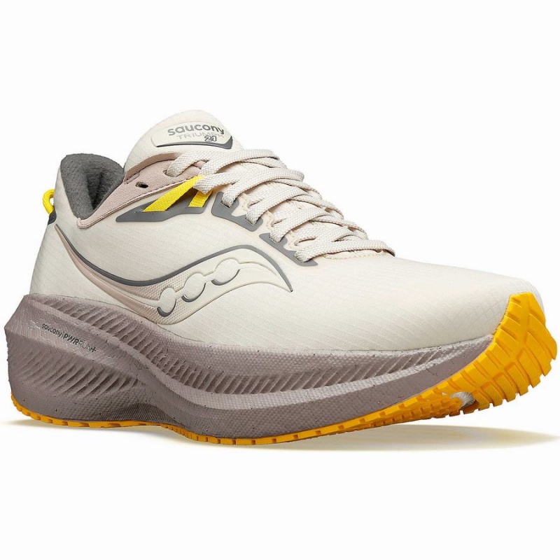 Beige Saucony Triumph 21 RUNSHIELD Women's Walking Shoes | Philippines S70284-B91