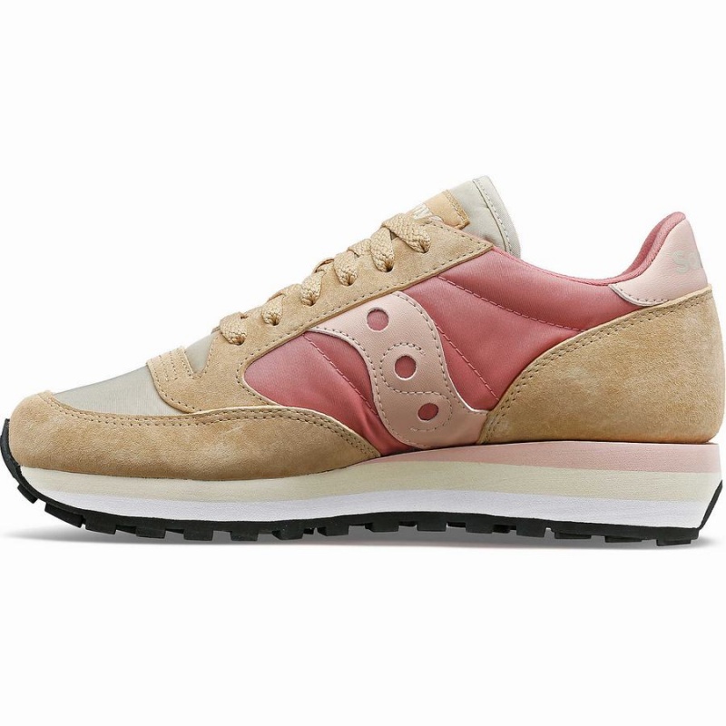 Beige / Red Saucony Jazz Triple Women's Sneakers | Philippines S70931-C87