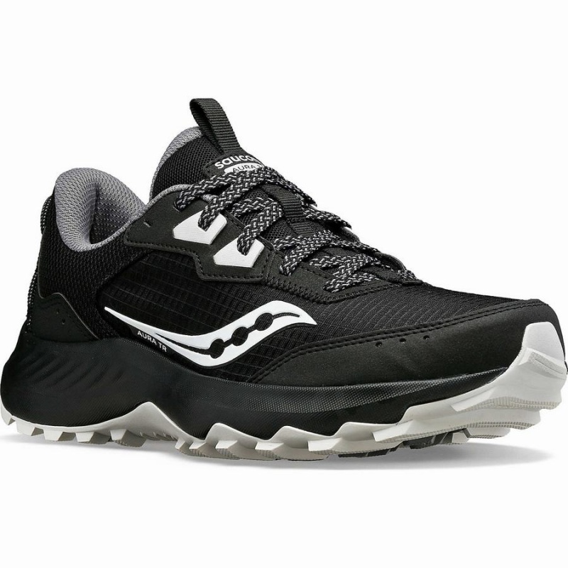 Black Saucony Aura TR Wide Women's Trail Running Shoes | Philippines S05384-T18