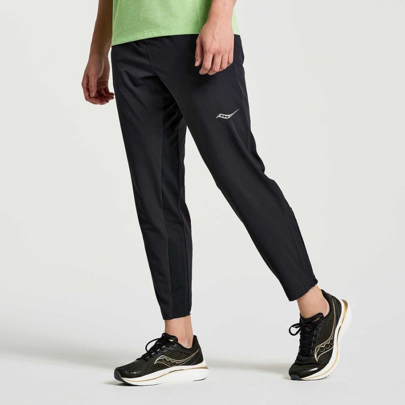 Black Saucony Boston Woven Men's Pants | Philippines S19475-F79