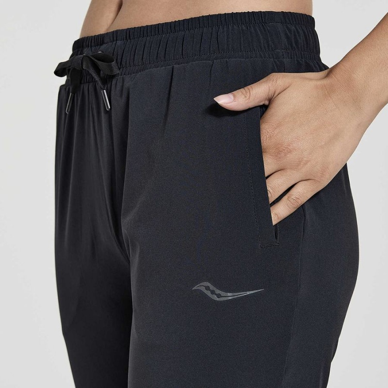 Black Saucony Boston Woven Women's Pants | Philippines S78526-Z51