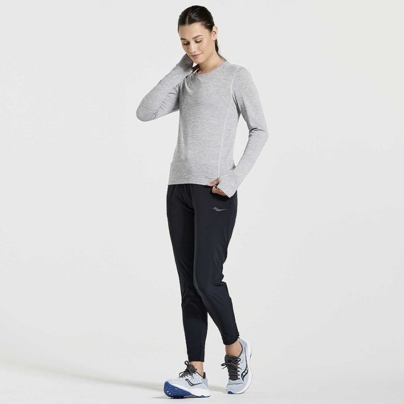 Black Saucony Boston Woven Women's Pants | Philippines S78526-Z51